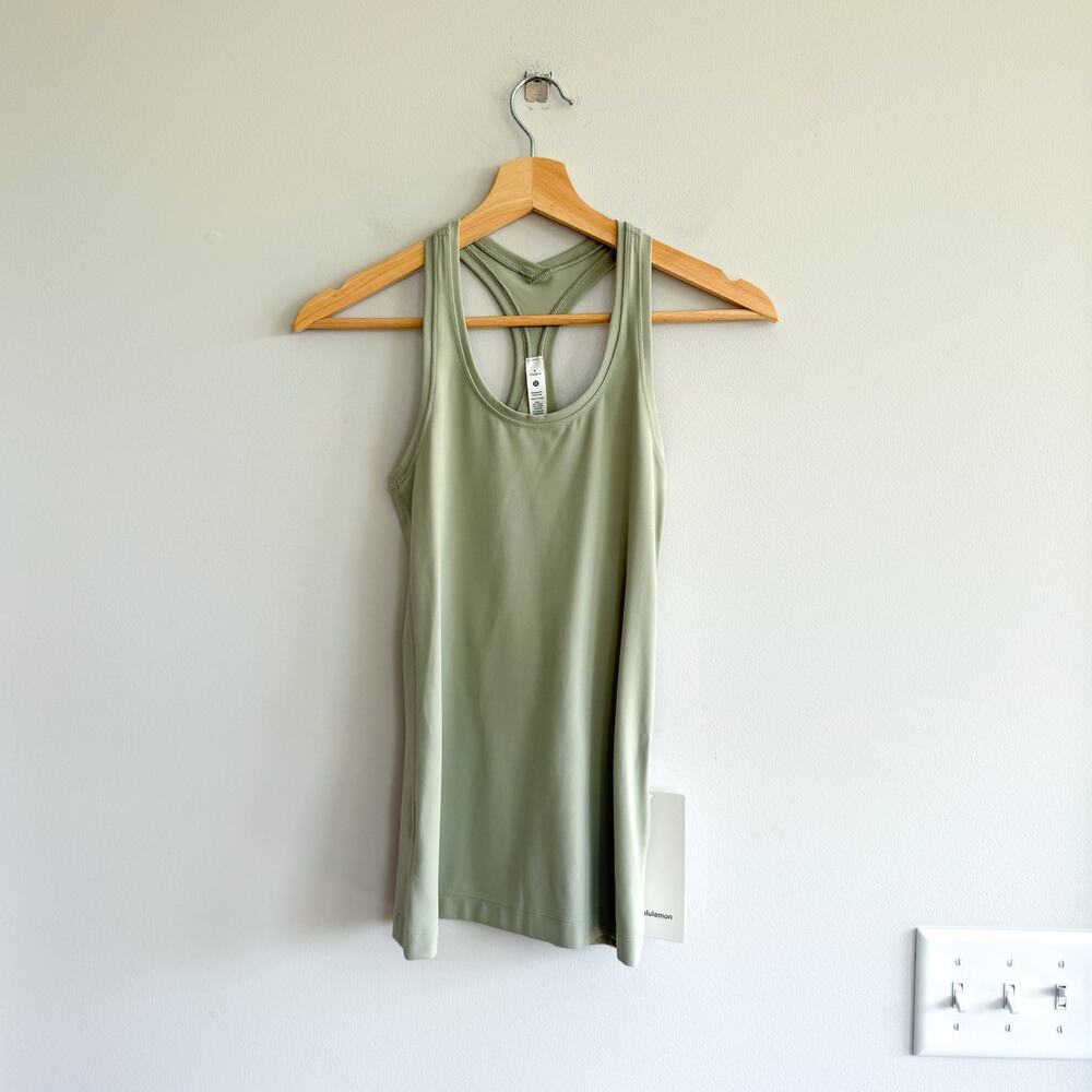 Lululemon Cool Racerback II Nulu Activewear Tank Top Green Fern 4 NWT - Picture 3 of 9